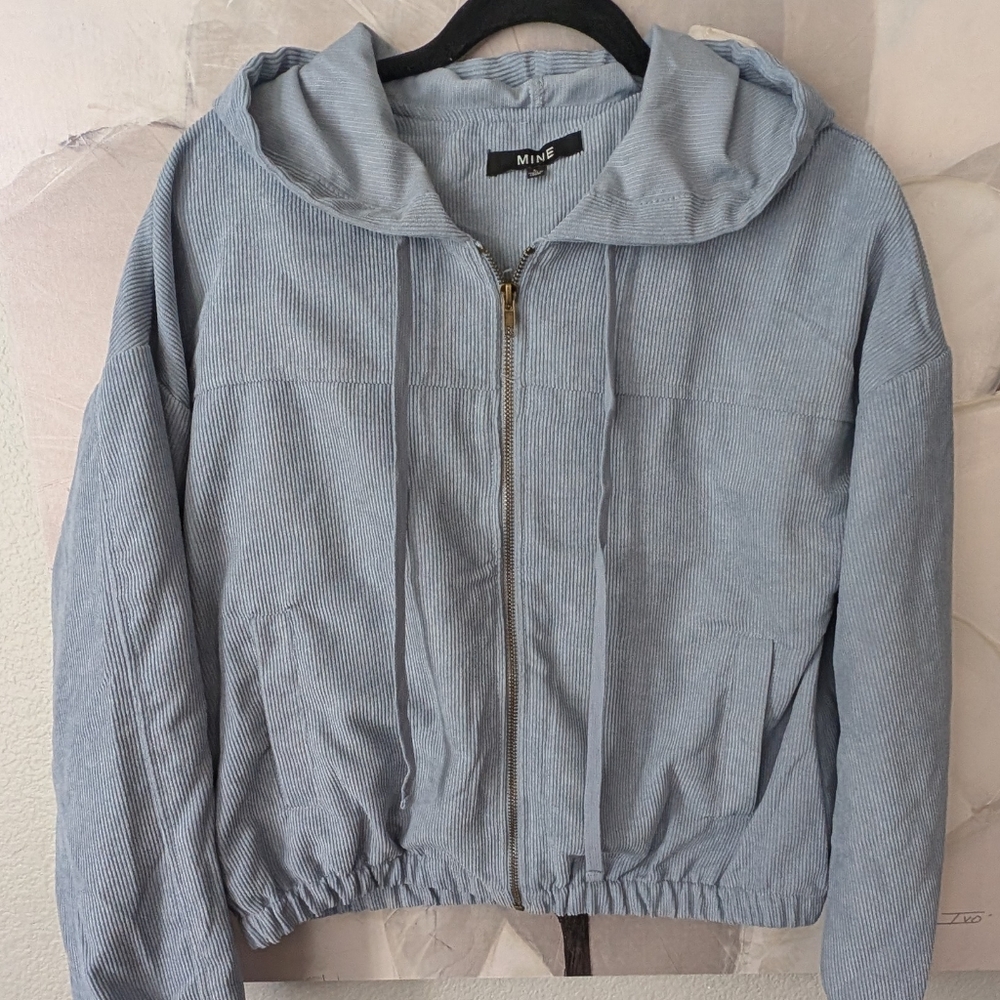 Blu Pepper Corduroy Hooded Zip up Jacket Size Large Nwt ❤️ - Picture 5 of 11